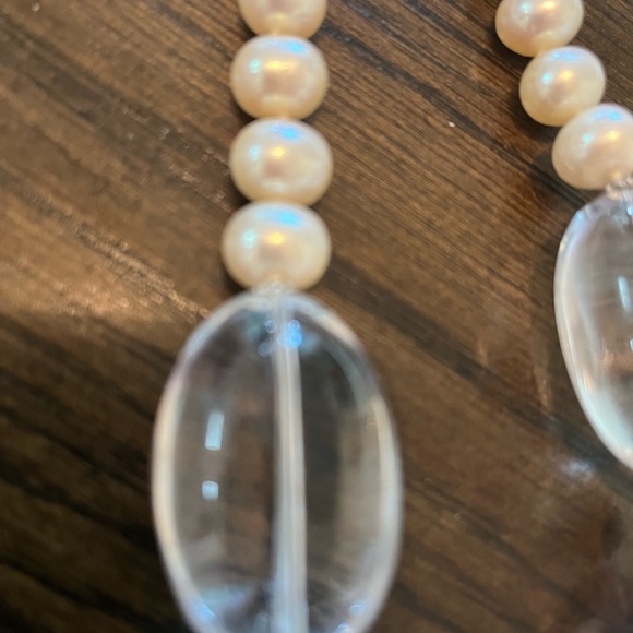 Cultured pearl and crystal statement necklace - Picture 2 of 3